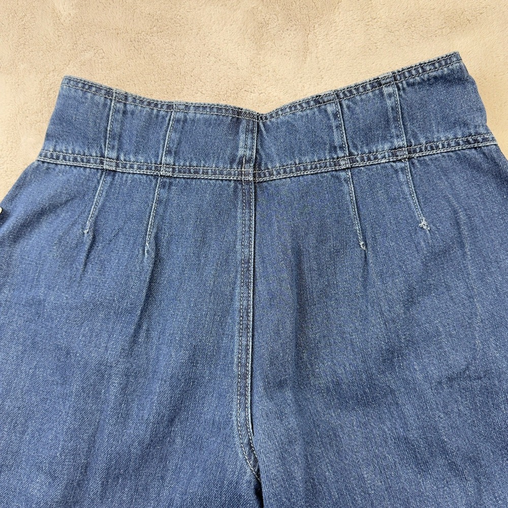 Free People We The Free Wide Leg Pleated Jeans Blue Denim Size 27 NWT - Picture 10 of 12